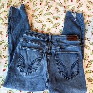 Hollister Women's Skinny Cropped Blue Jeans
